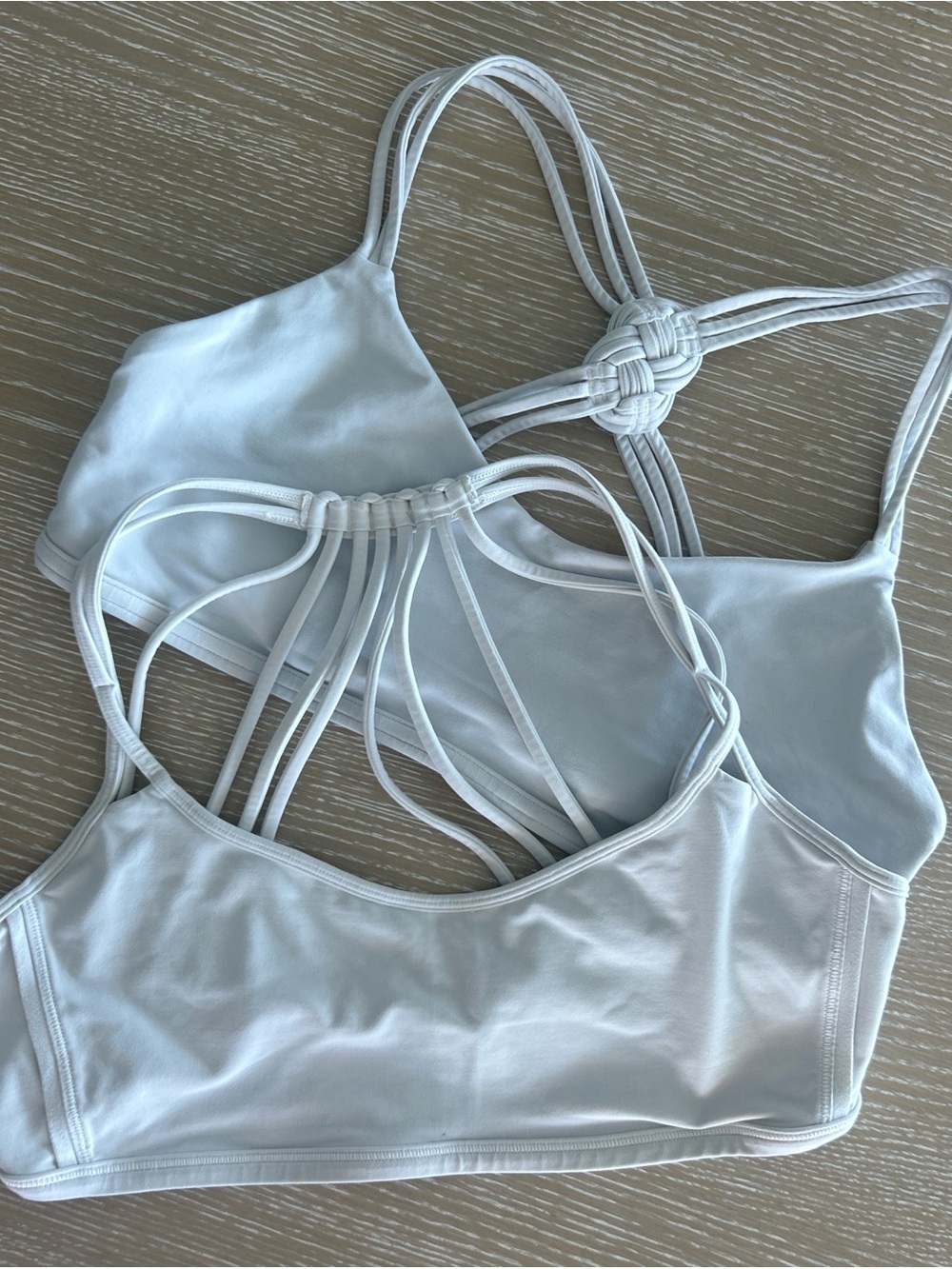 Lululemon Bundle of 2 White Sports Bra Tops Women’s Size 10 Athletic Activewear